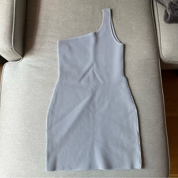 ARITZIA | Babaton Sculpt Knit One-Shoulder Dress in Cement Blue S - Picture 8 of 14